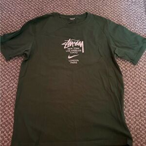 Stussy x Nike Dark Green Graphic Tee